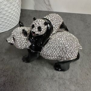 Crystal & Enamel Panda Bear Trinket set
